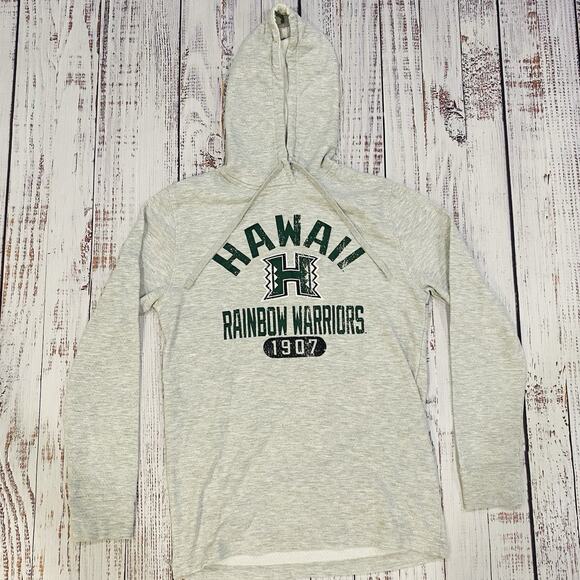 Champion Hawaii Rainbow Warriors Hoodie M Gray Pullover Lightweight NCAA - Picture 1 of 6